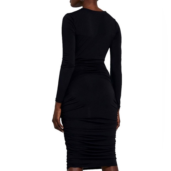 ✨NWT✨ River Island Black Midi Dress - Picture 2 of 5